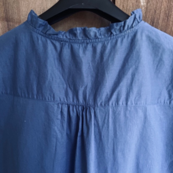 C&A Thin Blue Batiste Blouse with Ruffles - Picture 8 of 9